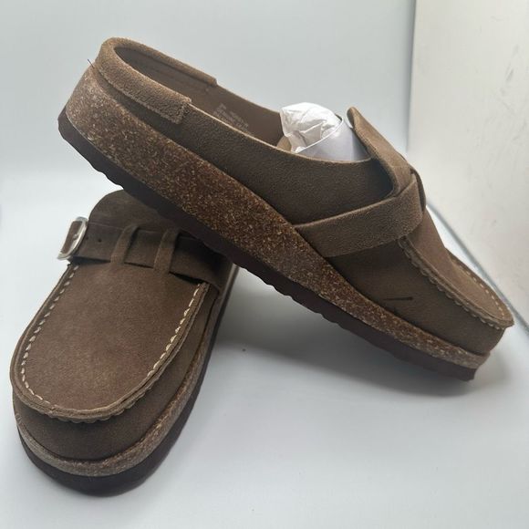 CUSHIONAIRE Women's Genuine Leather Cork Footbed Clog with +Comfort 9 WIDE BROWN - Picture 6 of 8